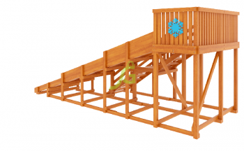 Детская деревянная зимняя горка Snow Fox, скат 5,9 м Снежинка Спортдоставка - Аэрофитмаксфит профессиональные тренажеры в фитнес клуб